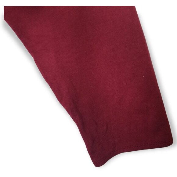 Halogen Maroon V-Neck Long Sleeve Sweater Elastic Hem With Tie Super Soft Lining - Picture 5 of 8